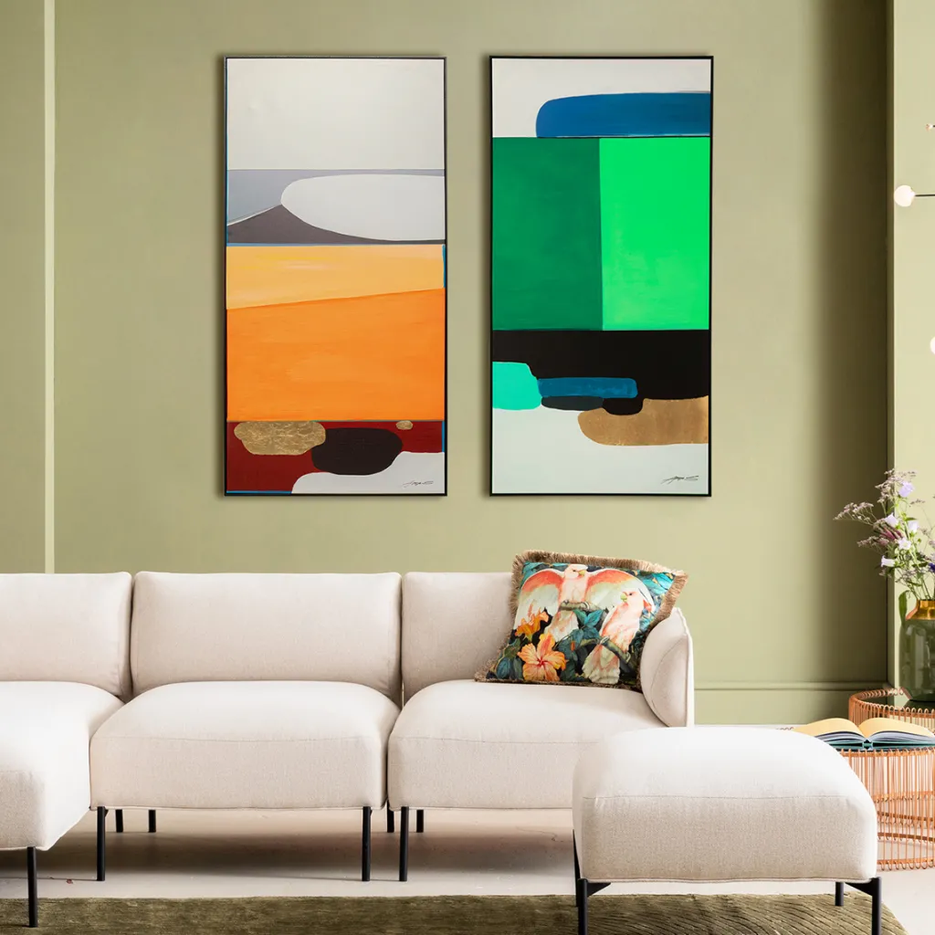 abstract_shapes_kehystetty_taulu_vihre_xcm_0.webp Taulut>KARE Design Abstract Shapes Kehystetty Taulu, Vihreä 73x143cm