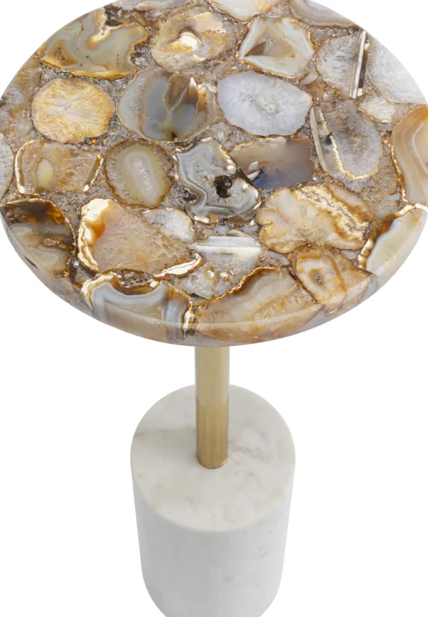 Sohvapöydät>KARE Design Agate Base Sivupöytä, Luonnonkivi, Metalli Ø25cm