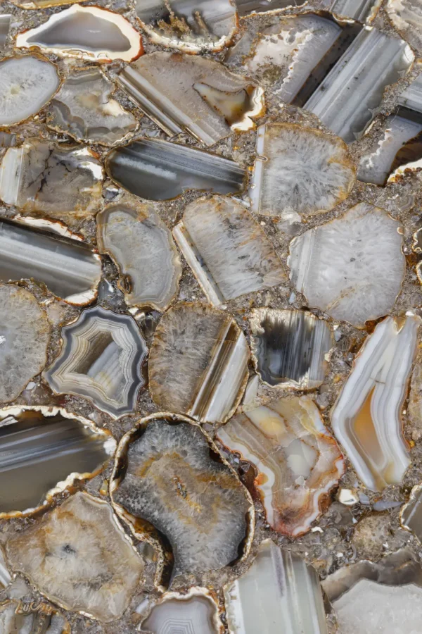 Sohvapöydät>KARE Design Agate Cut Sivupöytä, Metalli, Luonnonkivi Ø46cm