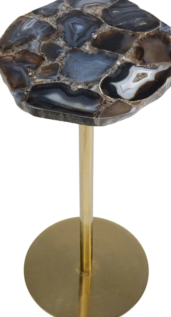 Sohvapöydät>KARE Design Agate Sivupöytä, Luonnonkivi, Metalli Ø25cm