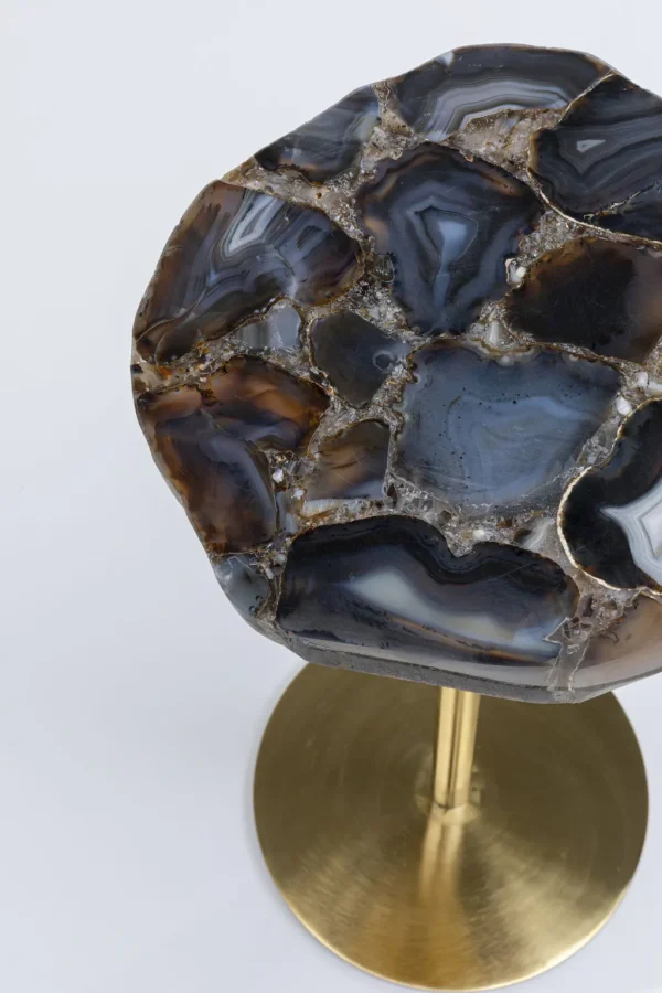 Sohvapöydät>KARE Design Agate Sivupöytä, Luonnonkivi, Metalli Ø25cm