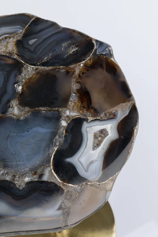 Sohvapöydät>KARE Design Agate Sivupöytä, Luonnonkivi, Metalli Ø25cm