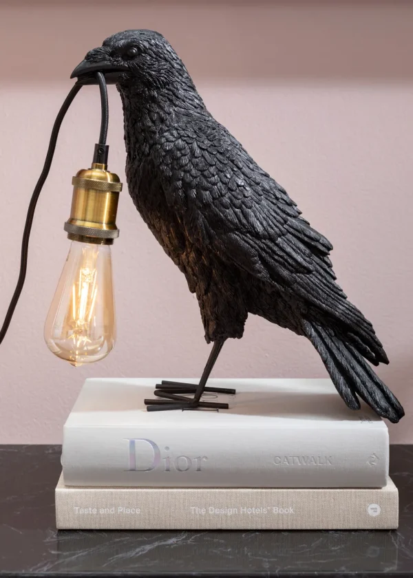 Pöytävalaisimet>KARE Design Animal Crow Varis Pöytävalaisin, Matta Musta 34cm