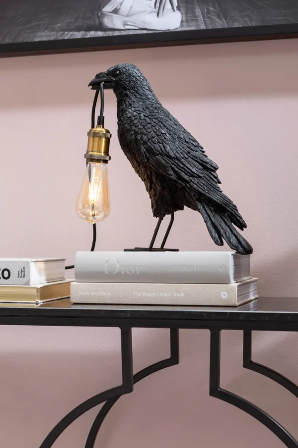 Pöytävalaisimet>KARE Design Animal Crow Varis Pöytävalaisin, Matta Musta 34cm