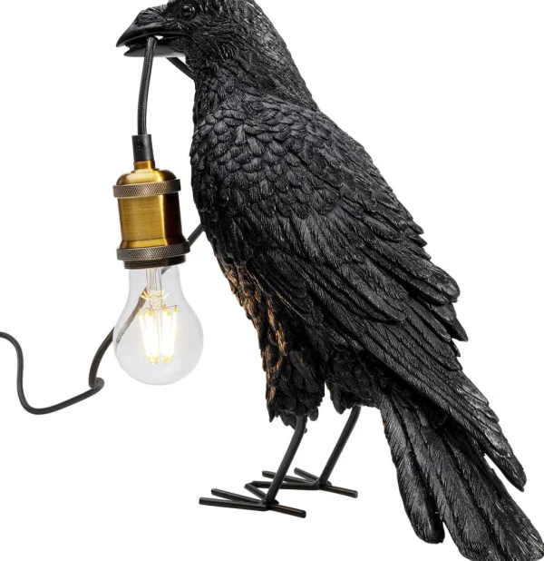 Pöytävalaisimet>KARE Design Animal Crow Varis Pöytävalaisin, Matta Musta 34cm
