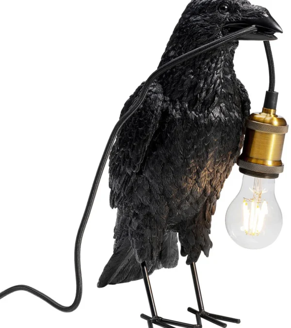 Pöytävalaisimet>KARE Design Animal Crow Varis Pöytävalaisin, Matta Musta 34cm