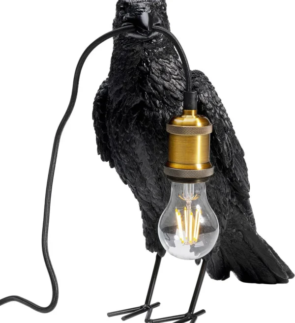 Pöytävalaisimet>KARE Design Animal Crow Varis Pöytävalaisin, Matta Musta 34cm