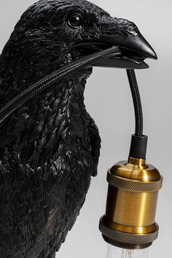 Pöytävalaisimet>KARE Design Animal Crow Varis Pöytävalaisin, Matta Musta 34cm