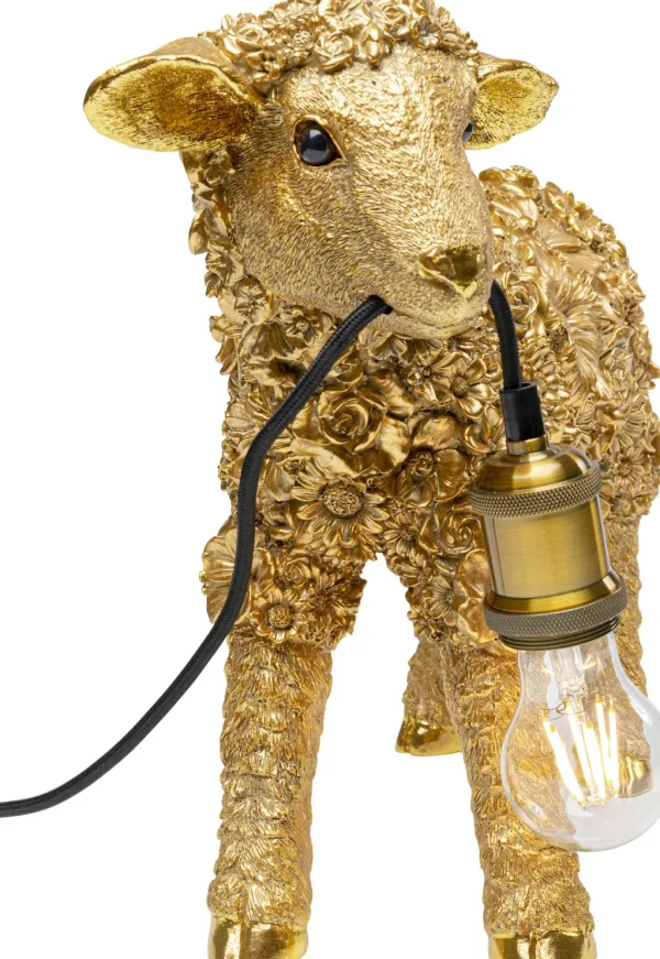 Pöytävalaisimet>KARE Design Animal Flower Sheep Lammas Pöytävalaisin, Kulta 36cm