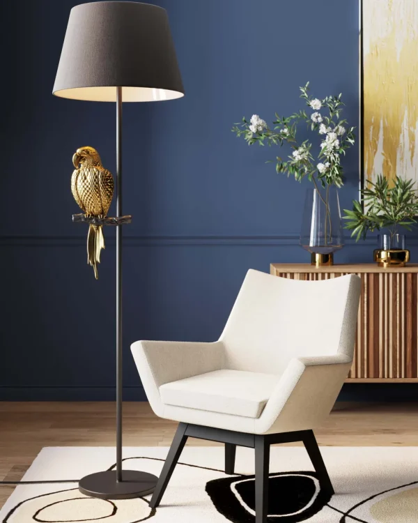 Lattiavalaisimet | Olohuone>KARE Design Animal Parrot Papukaija Lattiavalaisin, Kulta 176cm