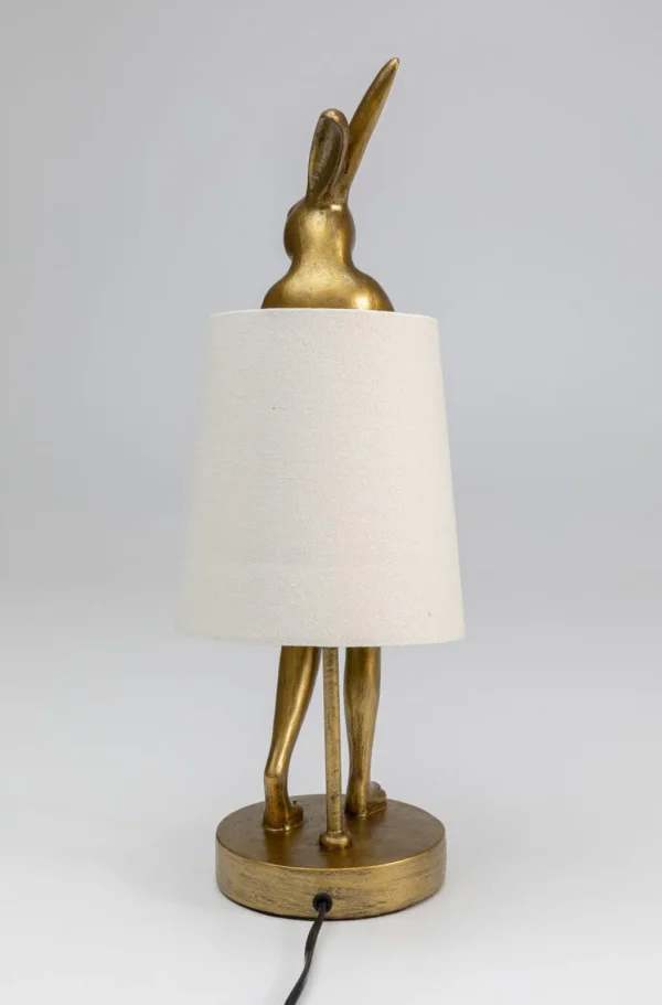 Pöytävalaisimet>KARE Design Animal Rabbit Pupu Pöytävalaisin, Pupulamppu, Kulta/valkoinen 50cm