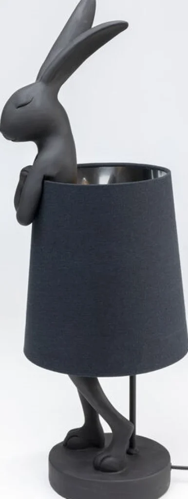Pöytävalaisimet>KARE Design Animal Rabbit Pupu Pöytävalaisin, Pupulamppu, Matta Musta 68cm
