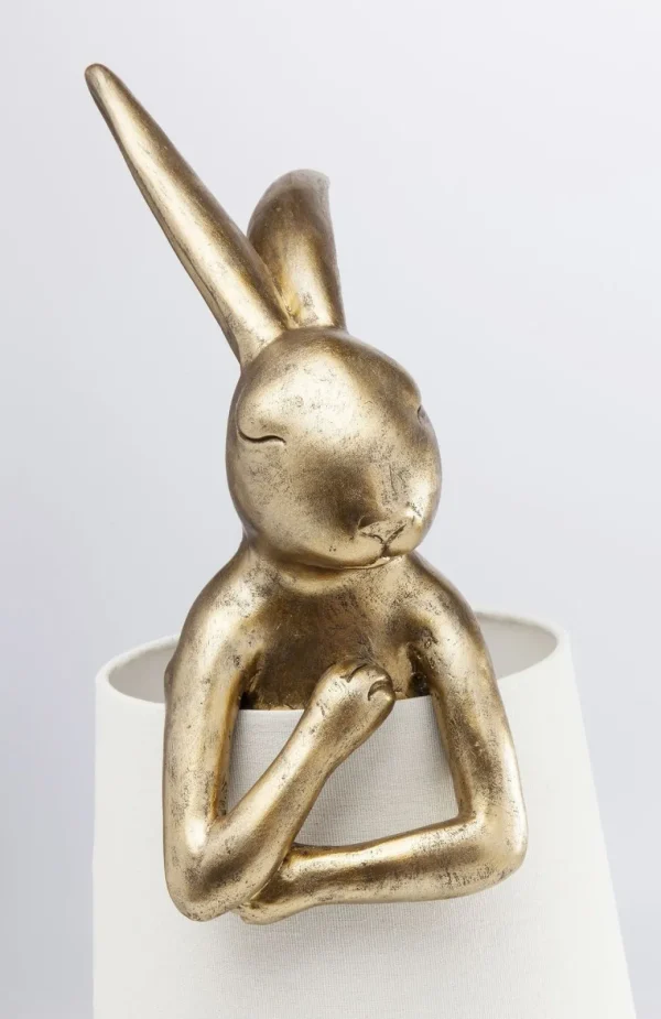 Pöytävalaisimet>KARE Design Animal Rabbit Pöytävalaisin, Pupu-lamppu - Kulta/valkoinen 68cm