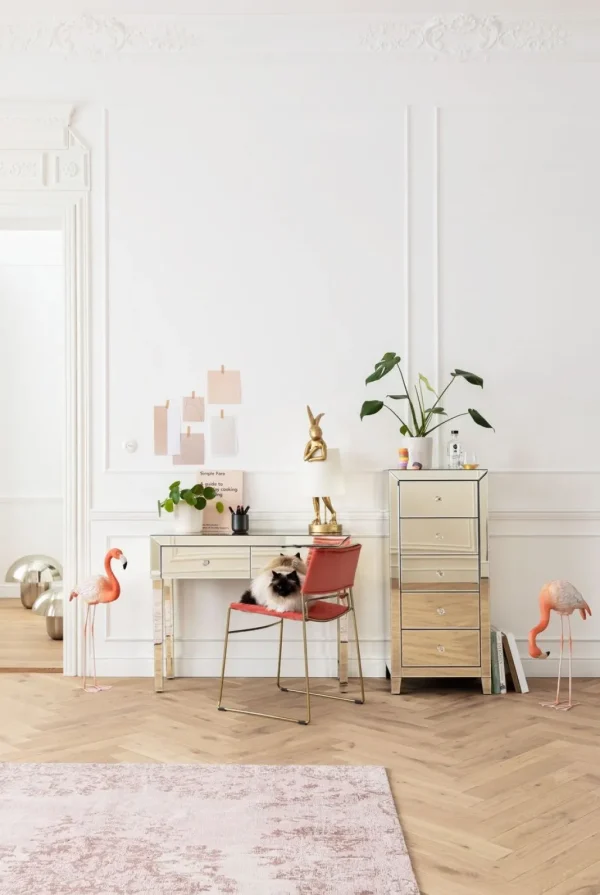 Pöytävalaisimet>KARE Design Animal Rabbit Pöytävalaisin, Pupu-lamppu - Kulta/valkoinen 68cm