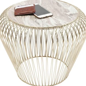 Sohvapöydät | Olohuone>KARE Design Beam Sivupöytä - Harmaa, Marmori, Messinki Ø43cm