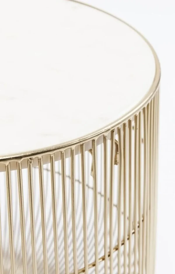 Sohvapöydät | Olohuone>KARE Design Beam Sivupöytä - Valkoinen, Marmori, Messinki Ø32cm