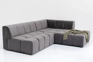 Kulmasohvat>KARE Design Belami Velvet Kulmasohva - Samettia, Harmaa, Oikea