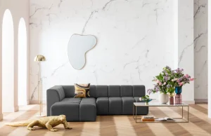 Kulmasohvat>KARE Design Belami Velvet Kulmasohva -samettia, Harmaa, Vasen