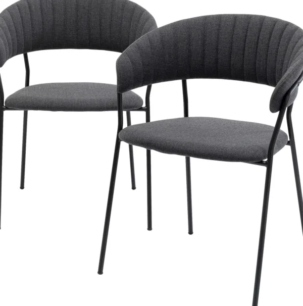 Tuolit>KARE Design Belle Tuoli Käsinojilla - Antrasiitti (2/Setti)