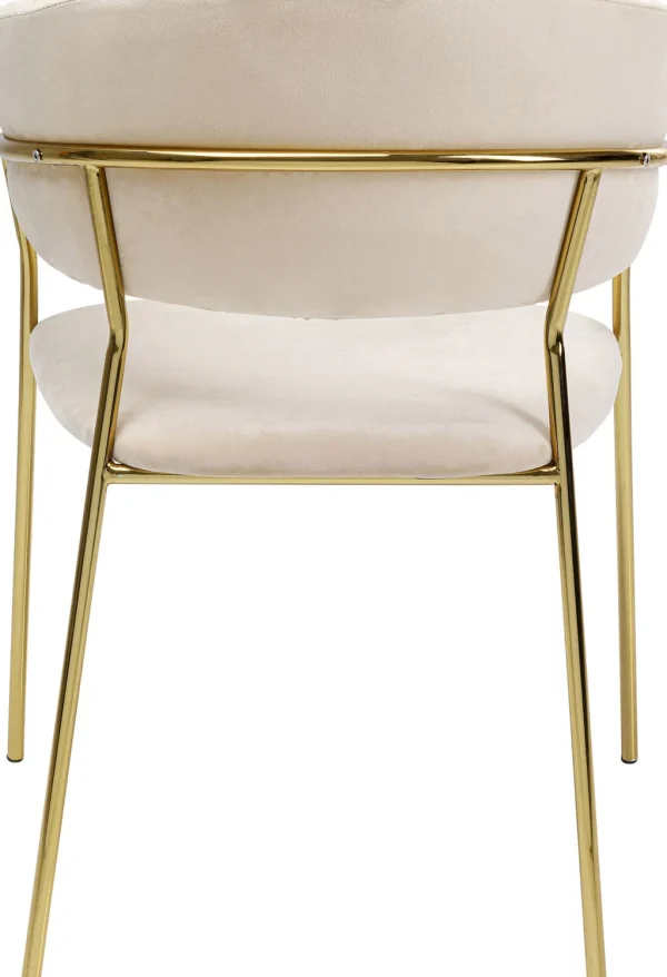 Tuolit>KARE Design Belle Tuoli Käsinojilla - Sametti, Kermanvärinen (2/Setti)