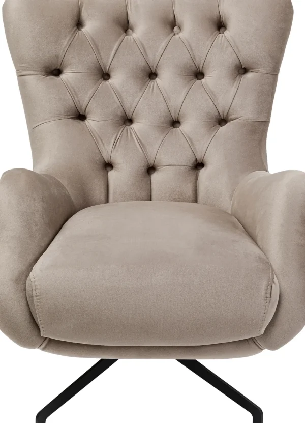 Nojatuolit>KARE Design Bellissima Pyörivä Nojatuoli - Samettia, Beige