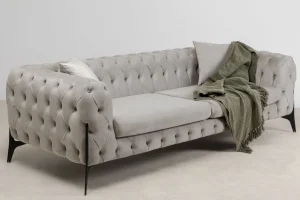 Sohvat>KARE Design Bellissima Sohva 3-istuttava - Sametti, Beige 240cm