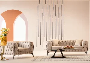 Sohvat>KARE Design Bellissima Sohva 2-istuttava - Sametti, Beige 200cm