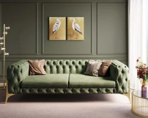 Sohvat>KARE Design Bellissima Sohva 3-istuttava - Sametti, Vihreä 240cm