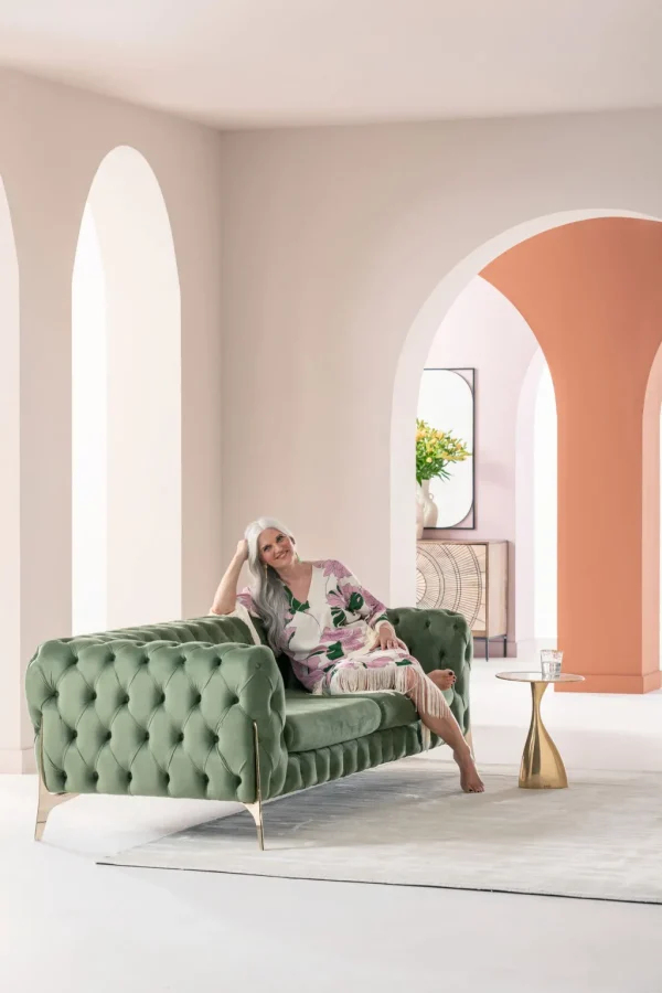 Sohvat>KARE Design Bellissima Sohva 3-istuttava - Sametti, Vihreä 240cm