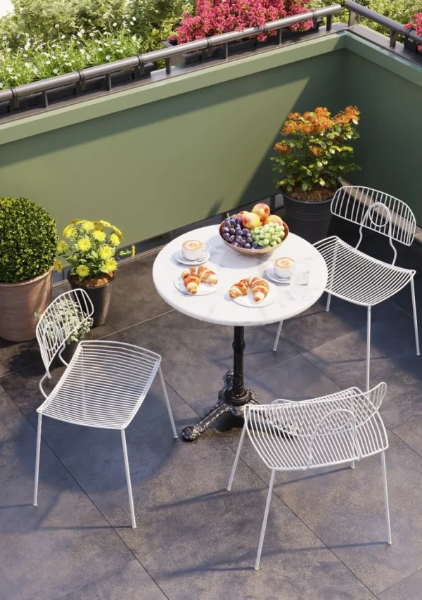 Baaripöydät>KARE Design Bistro Table Kaffeehaus Pyöreä Pöytä, Valkoinen Ø 60