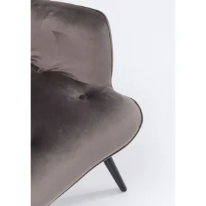 Olohuone | Nojatuolit>KARE Design Black Vicky Velvet Nojatuoli Harmaa