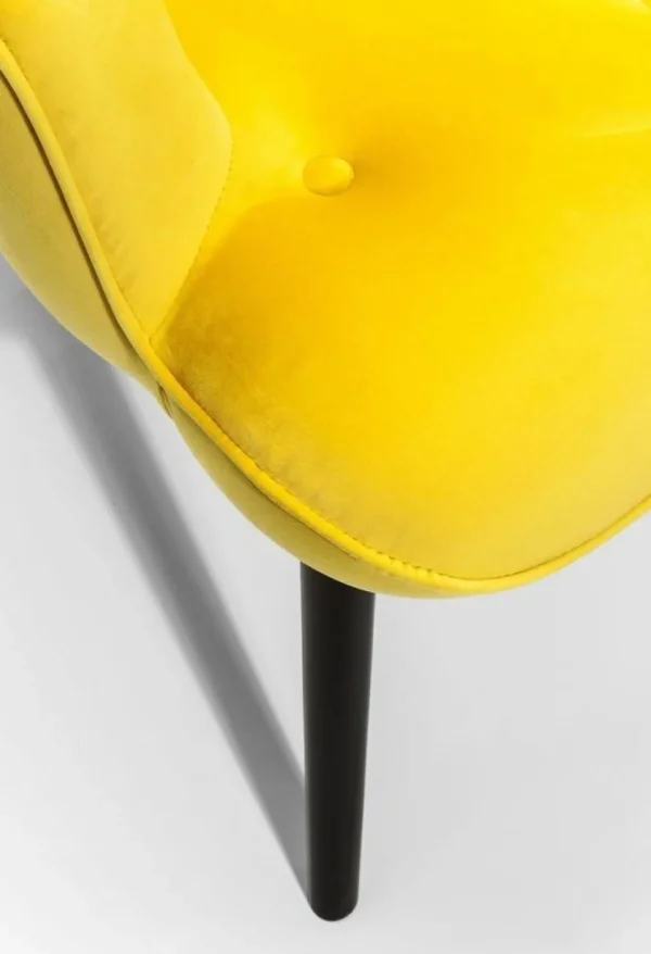Olohuone | Nojatuolit>KARE Design Black Vicky Velvet Nojatuoli, Keltainen