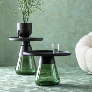Sohvapöydät | Olohuone>KARE Design Bottiglia Sivupöytä, Vihreä/musta Ø50cm