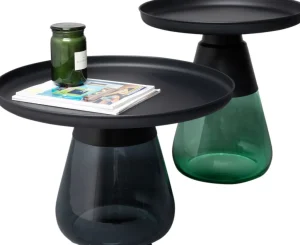 Sohvapöydät | Olohuone>KARE Design Bottiglia Sivupöytä, Vihreä/musta Ø50cm