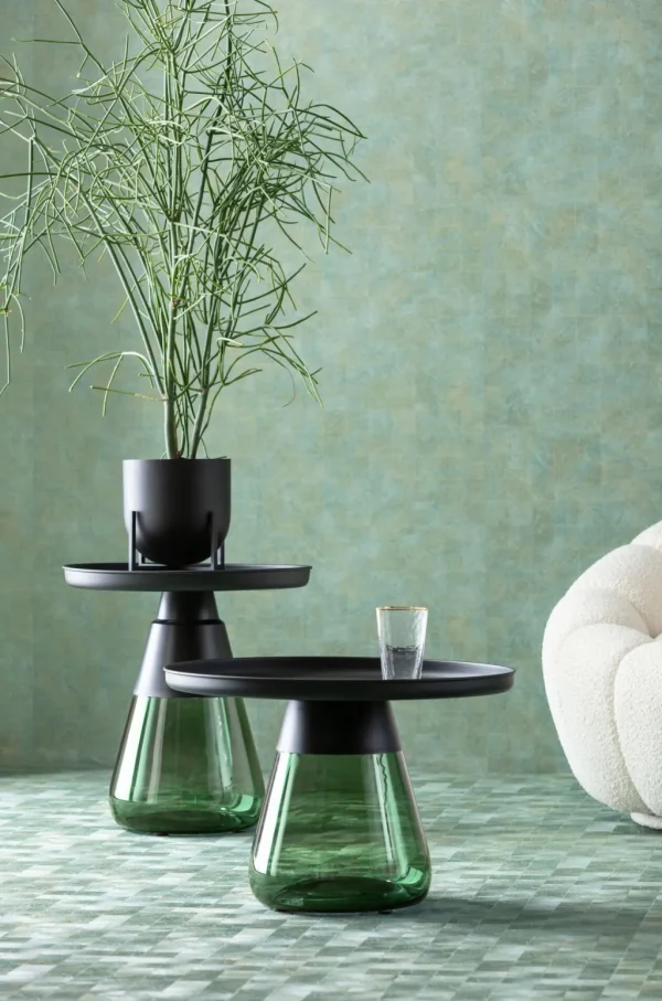 Sohvapöydät | Olohuone>KARE Design Bottiglia Sivupöytä, Vihreä/musta Ø50cm