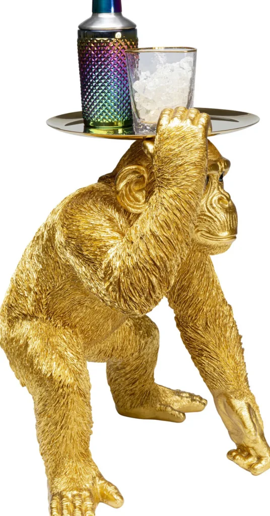 Koriste-Esineet>KARE Design Butler Playing Chimp Simpanssi Koriste-esine Kulta 52cm