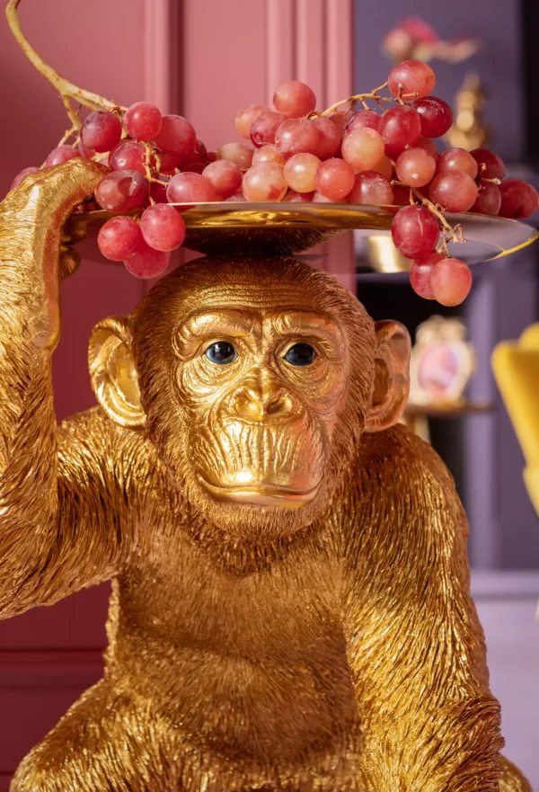 Koriste-Esineet>KARE Design Butler Playing Chimp Simpanssi Koriste-esine Kulta 52cm