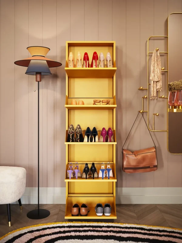 Kenkäkaapit>KARE Design Caruso Kenkäkaappi Keltainen 5 Lokeroa