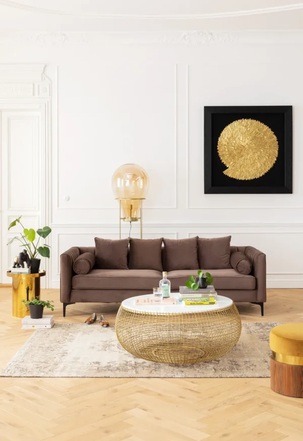 Sohvapöydät>KARE Design Cesta Marble Sohvapöytä, Kulta Ø100cm
