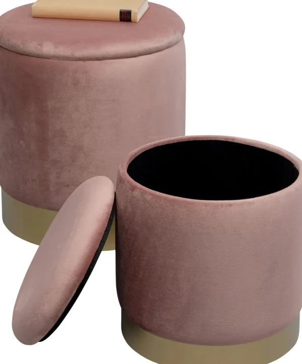 Rahit Ja Jakkarat>KARE Design Cherry Säilytys Jakkara, Roosa, Messinki (2/Setti)