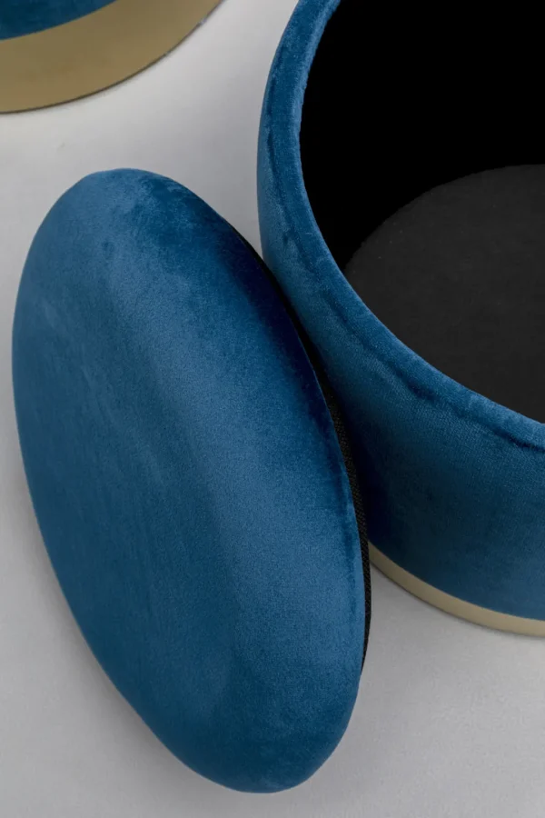 Rahit Ja Jakkarat>KARE Design Cherry Säilytys Jakkara, Sininen, Messinki (2/Setti)