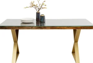 Pöydät>KARE Design Conley Ruokapöytä - Ristikkojalka, Messinki 180x90cm