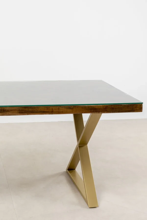 Pöydät>KARE Design Conley Ruokapöytä - Ristikkojalka, Messinki 180x90cm