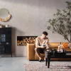 Sohvat>KARE Design Cubetto Sohva, 3-istuttava, Samettia, Ruskea 220cm