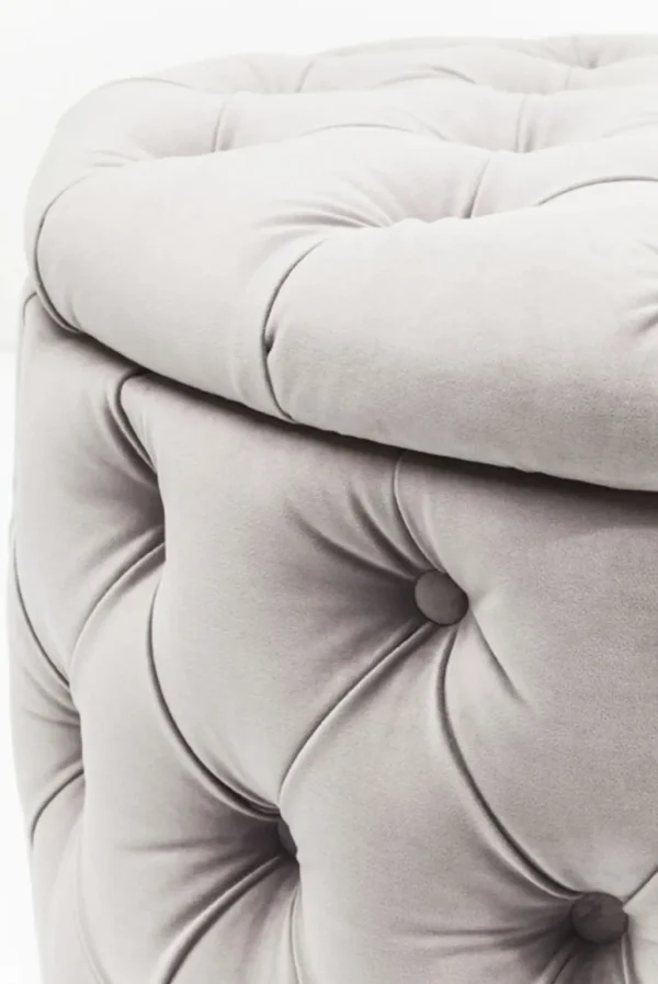 Rahit Ja Jakkarat>KARE Design Desire Round Velvet Jakkara, Rahi, Hopea