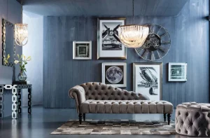 Rahit Ja Jakkarat>KARE Design Desire Round Velvet Jakkara, Rahi, Hopea