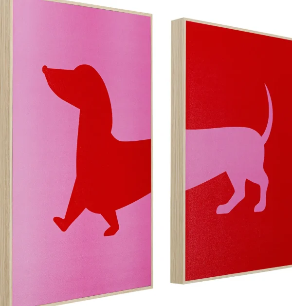 Taulut | Olohuone>KARE Design Dog Frankie Mäyräkoira Taulu (2/Setti)