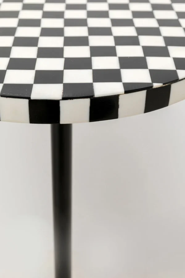 Sohvapöydät>KARE Design Domero Chess Shakki, Sivupöytä - Musta, Valkoinen Ø25cm