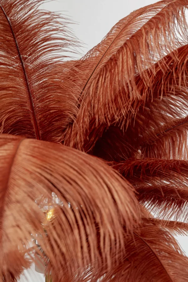 Lattiavalaisimet>KARE Design Feather Palm, Sulat Lattiavalaisin, Ruosteenpunainen, 165cm