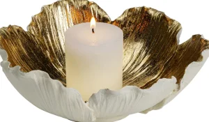 Kulhot>KARE Design Flower Bloom Deco Kulho, Kerma/kulta Ø25cm